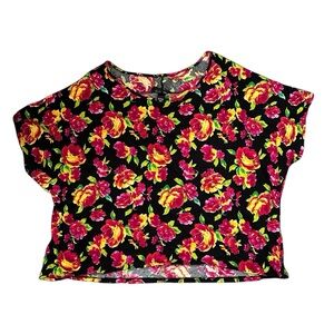 Victoria's Secret Floral Top - Black, Red, Yellow